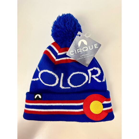 CIRQUE (LOCALE) Colorado State Flag Ski Mountain Winter Beanie Hat State Flag CO - Picture 5 of 6